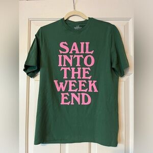 Vineyard Vines Green T-Shirt with Pink Print | SIZE XL